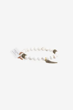 Howlite Cream and Gold Bracelet Set