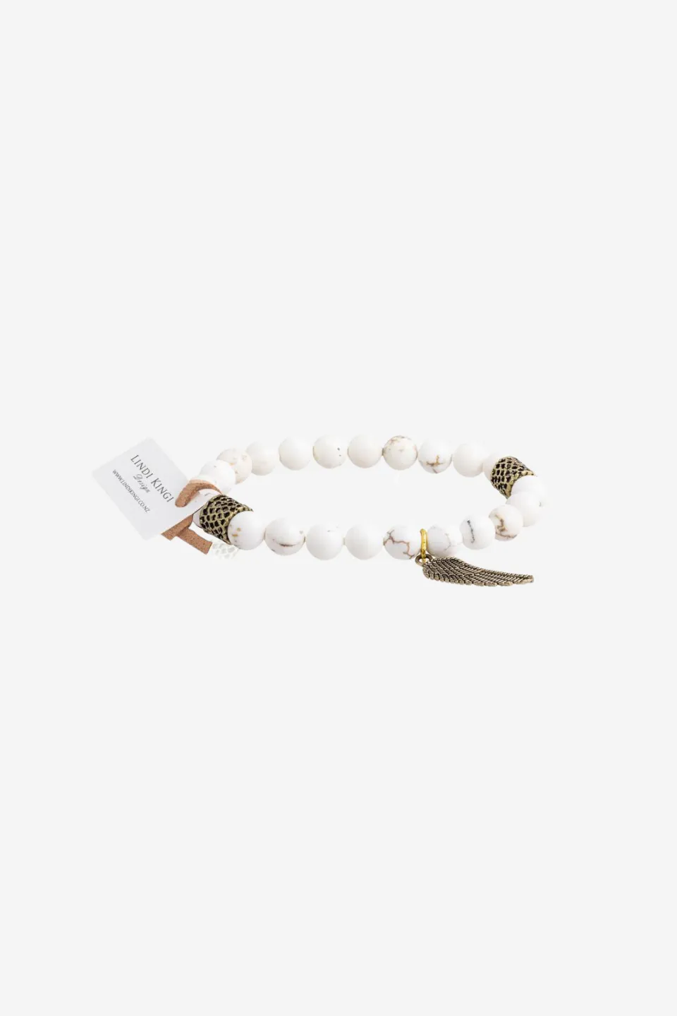Howlite Cream and Gold Bracelet Set
