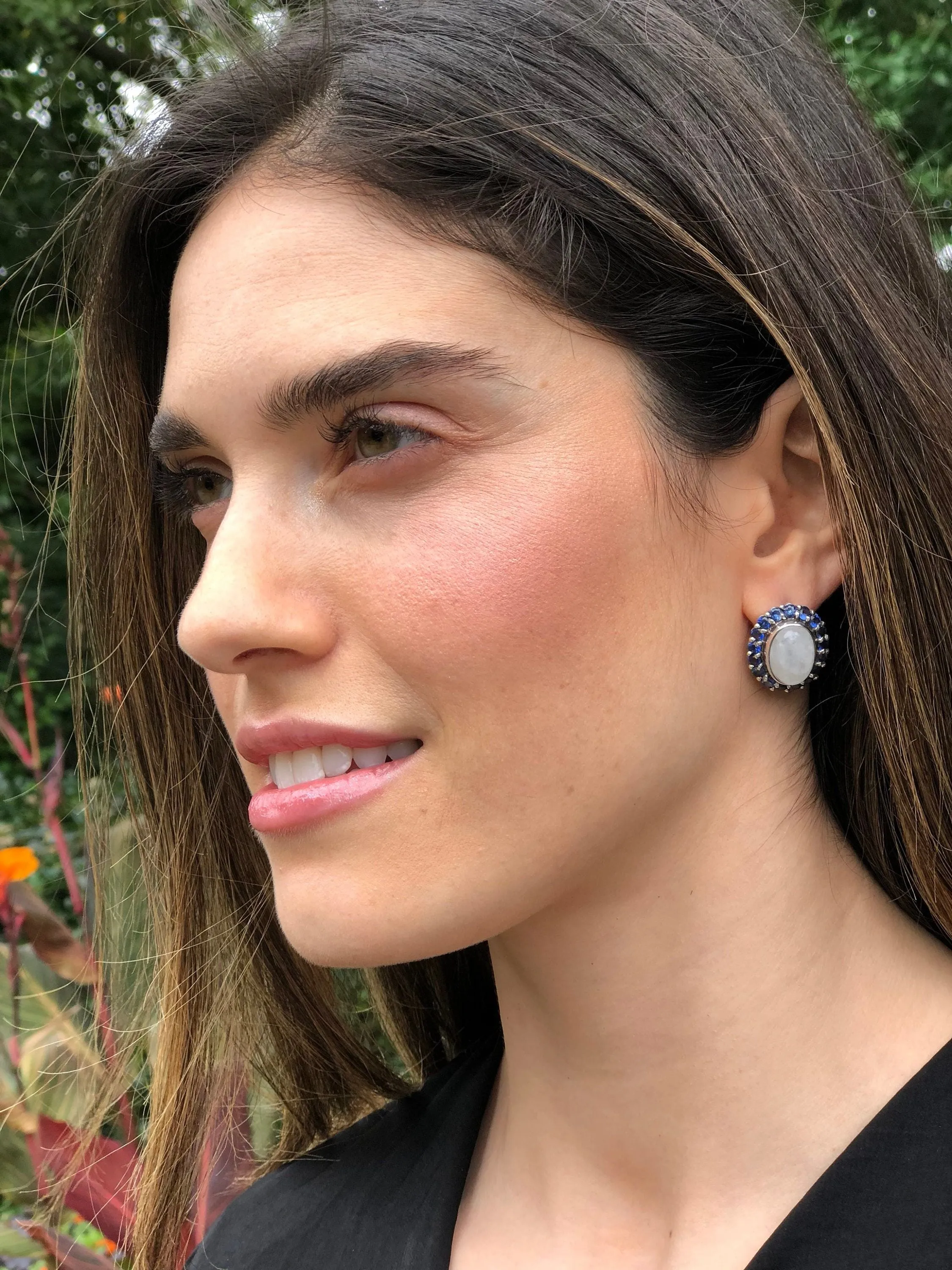 Large Green Earrings - Malachite Earrings - Vintage Statement Studs