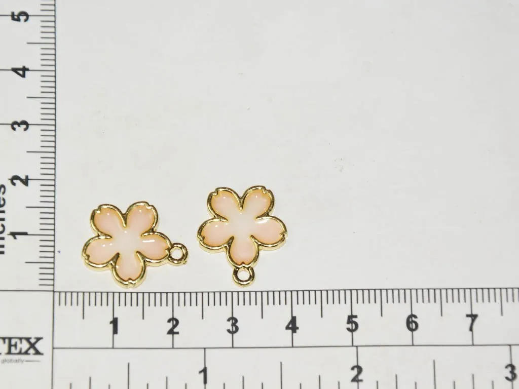 Light Peach Flower Charms