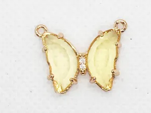 Light Yellow Butterfly Glass Charms
