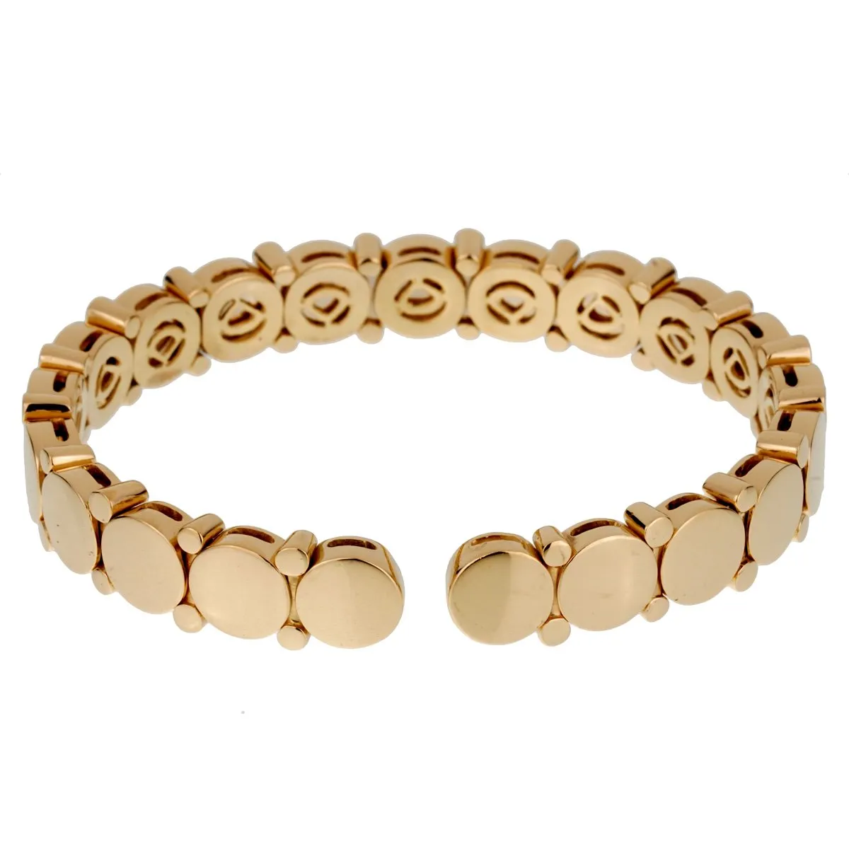 Marina B Diamond Yellow Gold Cuff Bangle Bracelet
