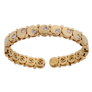 Marina B Diamond Yellow Gold Cuff Bangle Bracelet