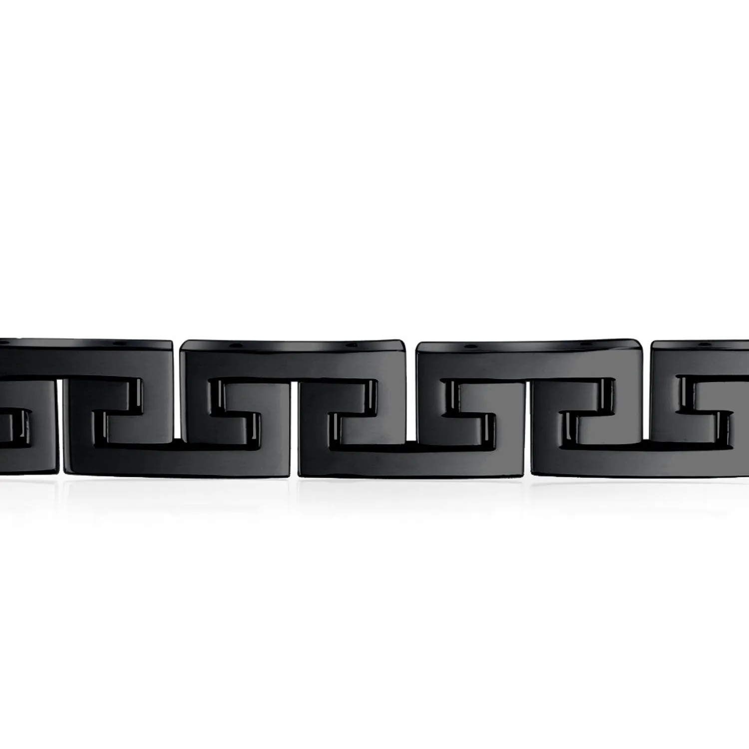 Masculine Geometric Chain Link BraceletMen Black Gold Silver Tone 8.5-9"