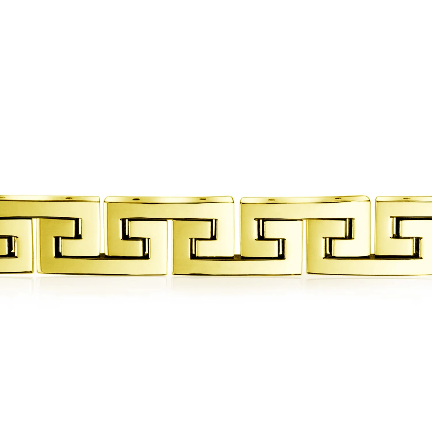 Masculine Geometric Chain Link BraceletMen Black Gold Silver Tone 8.5-9"