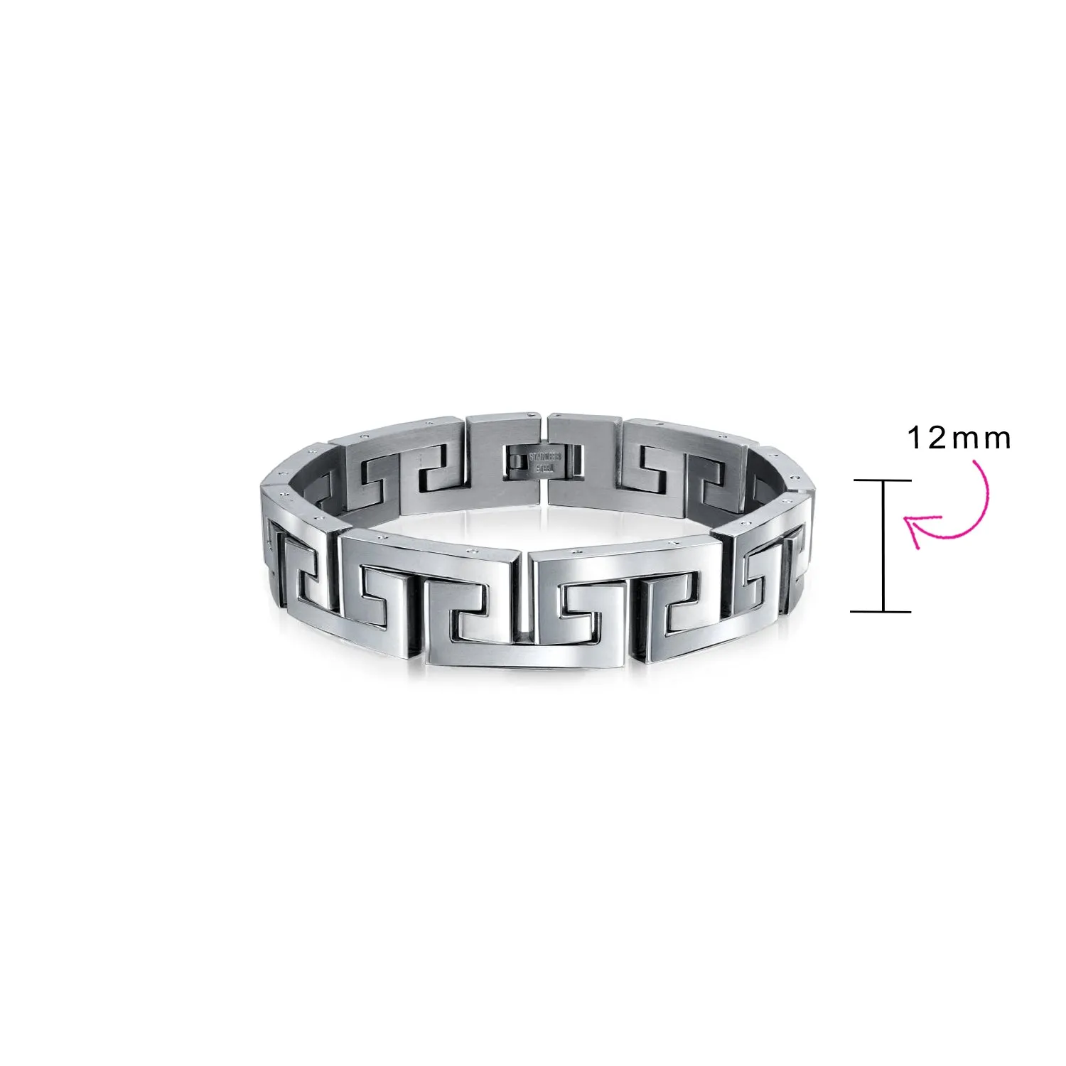 Masculine Geometric Chain Link BraceletMen Black Gold Silver Tone 8.5-9"
