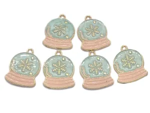 Mint Green Light Pink Bell Designer Metal Charms