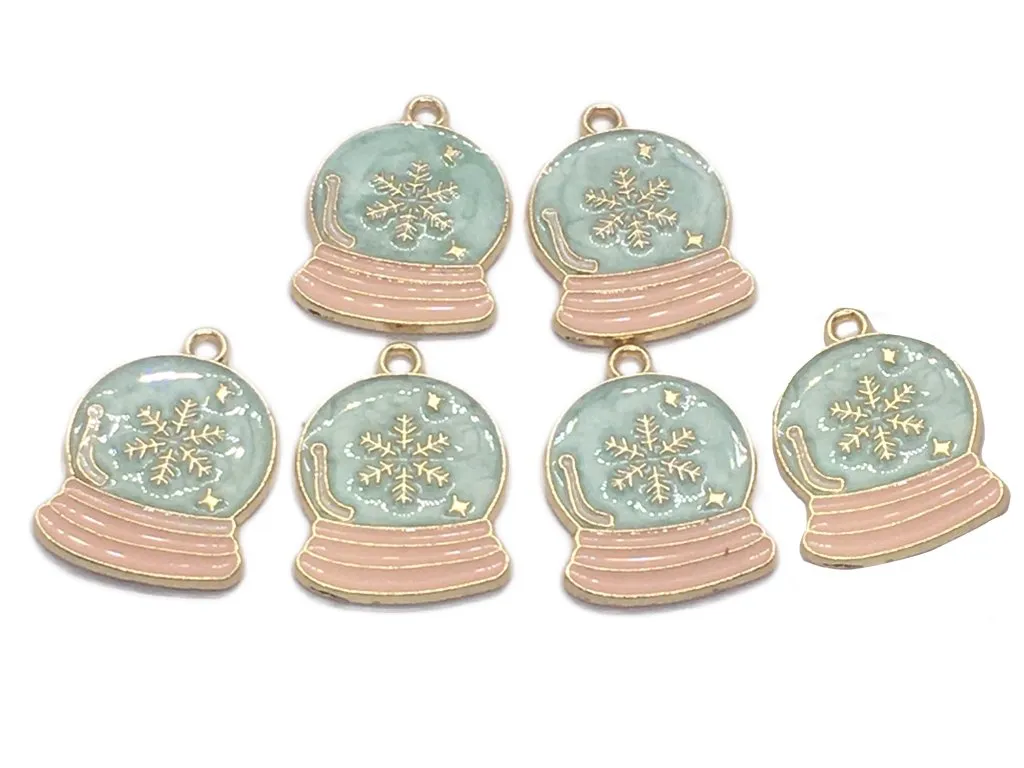 Mint Green Light Pink Bell Designer Metal Charms
