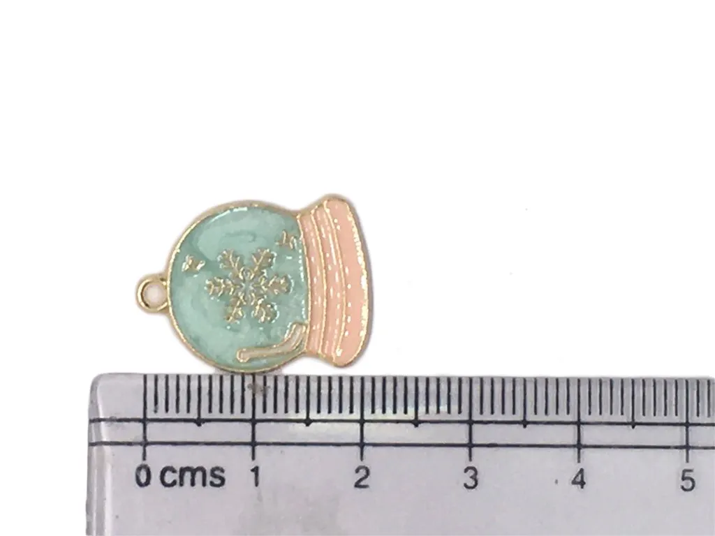 Mint Green Light Pink Bell Designer Metal Charms