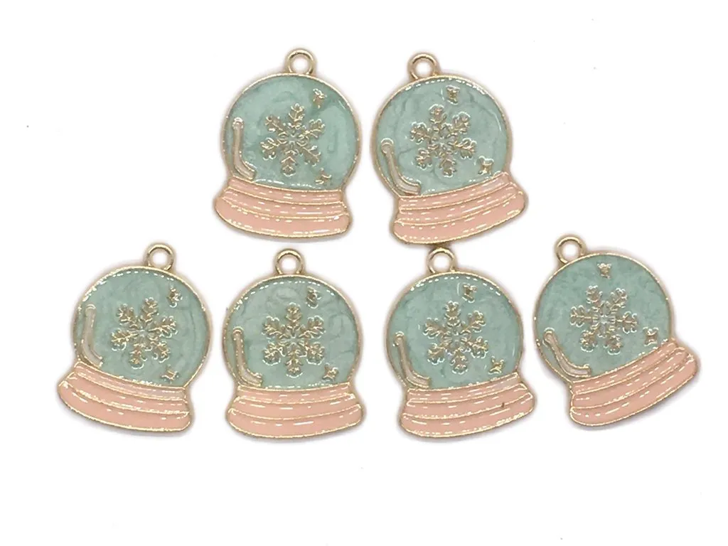 Mint Green Light Pink Bell Designer Metal Charms