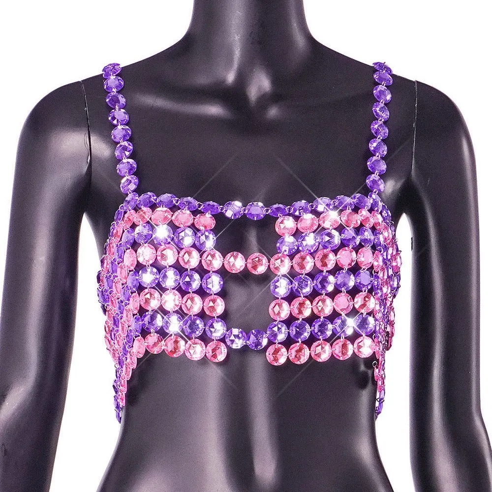 Multicolor Gem Hollow-out Cami Top