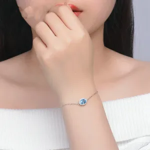 Natural Swiss Blue Topaz Bracelet