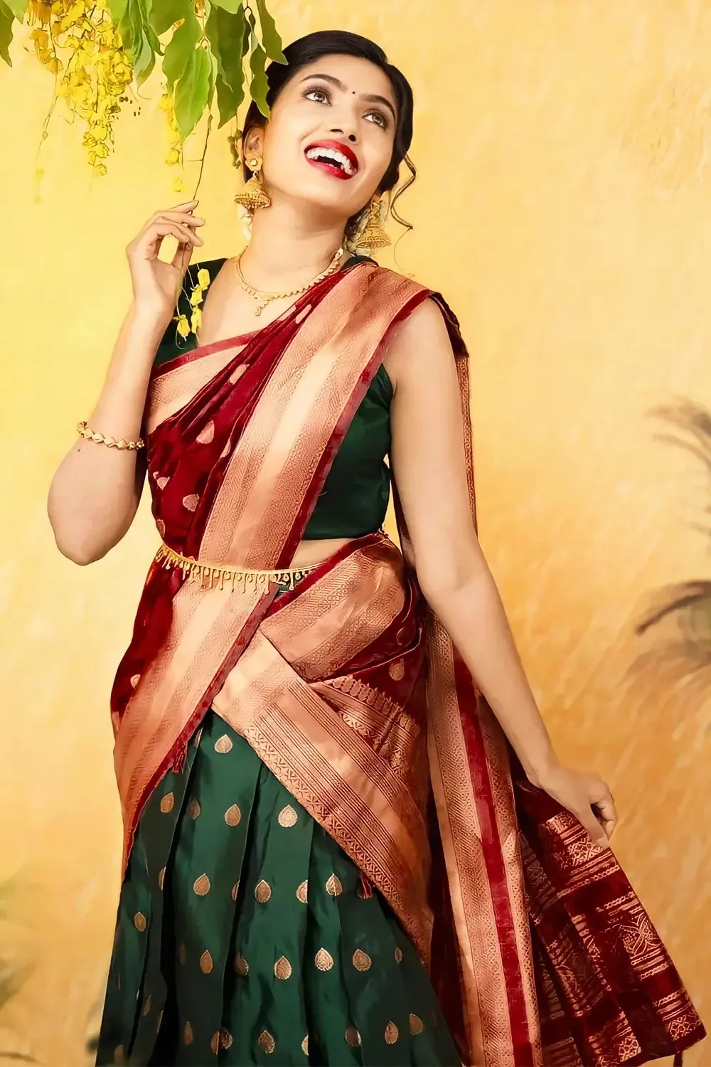 New Half Saree Function Flex Design For Girls