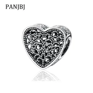 Openwork Hollow Heart Charms Beads