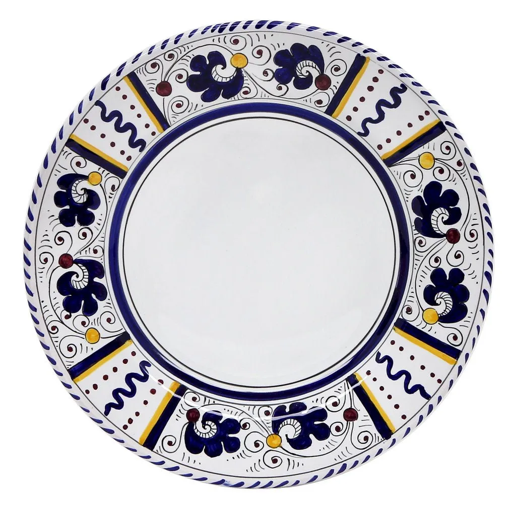 ORVIETO BLUE ROOSTER: Dinner Plate (White Center) [SECOND]