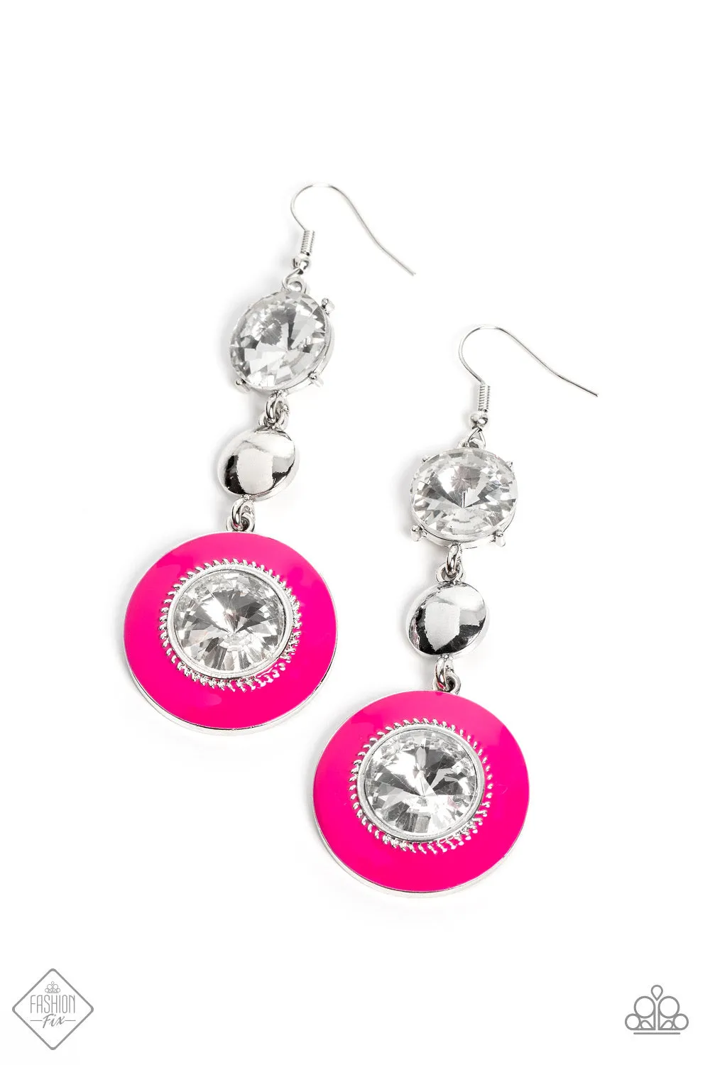 Paparazzi 2 Piece Jewelry Set: Feminine Flair - Pink Necklace & Dame Disposition - Pink Earrings- Fashion Fix January 2023