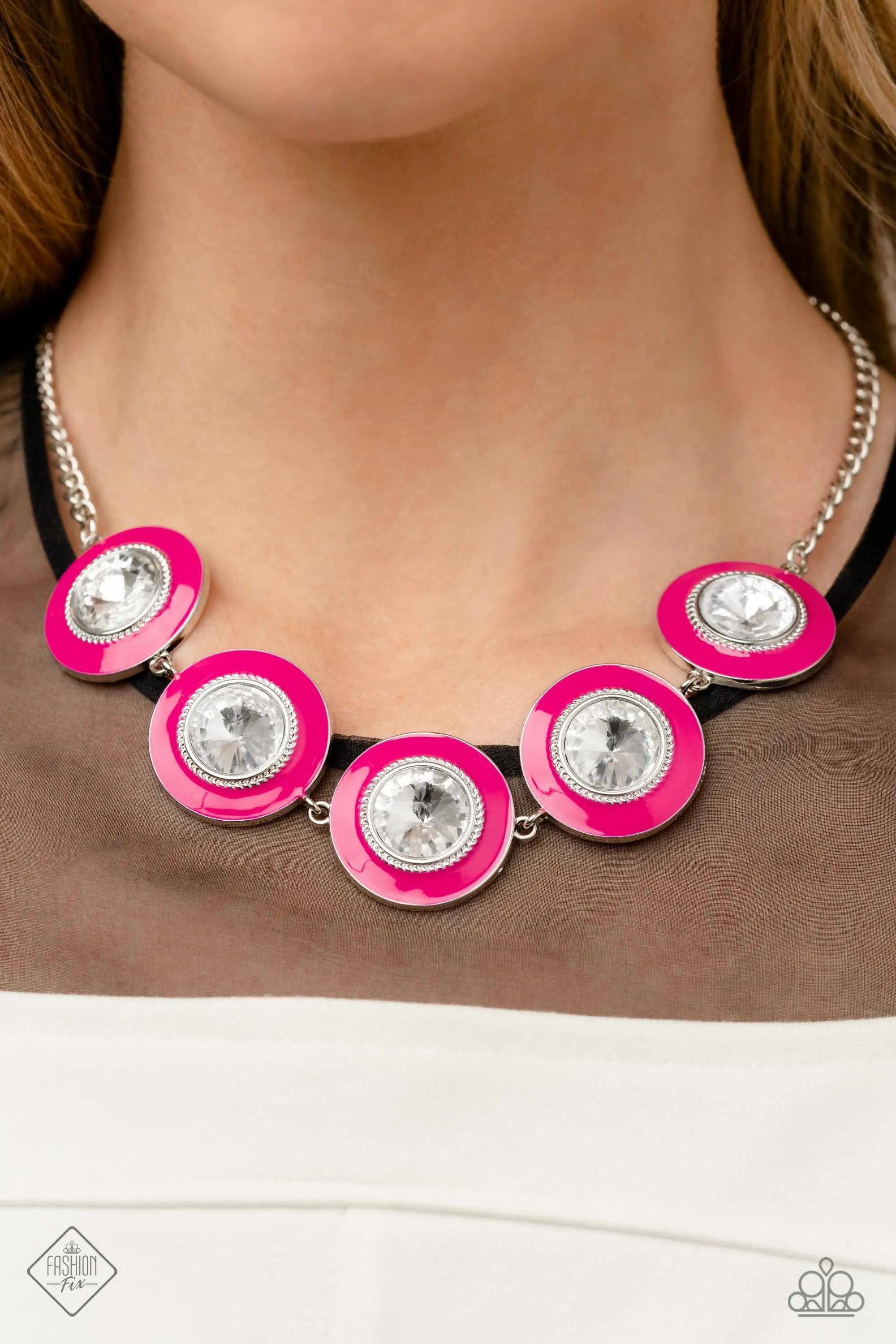 Paparazzi 2 Piece Jewelry Set: Feminine Flair - Pink Necklace & Dame Disposition - Pink Earrings- Fashion Fix January 2023