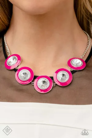 Paparazzi 2 Piece Jewelry Set: Feminine Flair - Pink Necklace & Dame Disposition - Pink Earrings- Fashion Fix January 2023