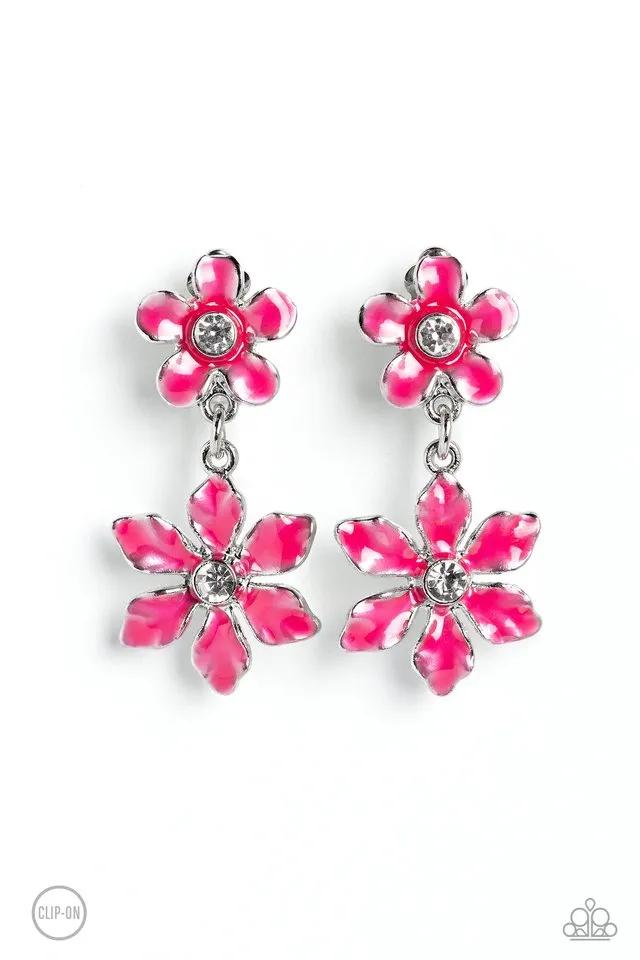 Paparazzi Earring ~ Transparent Talent - Pink