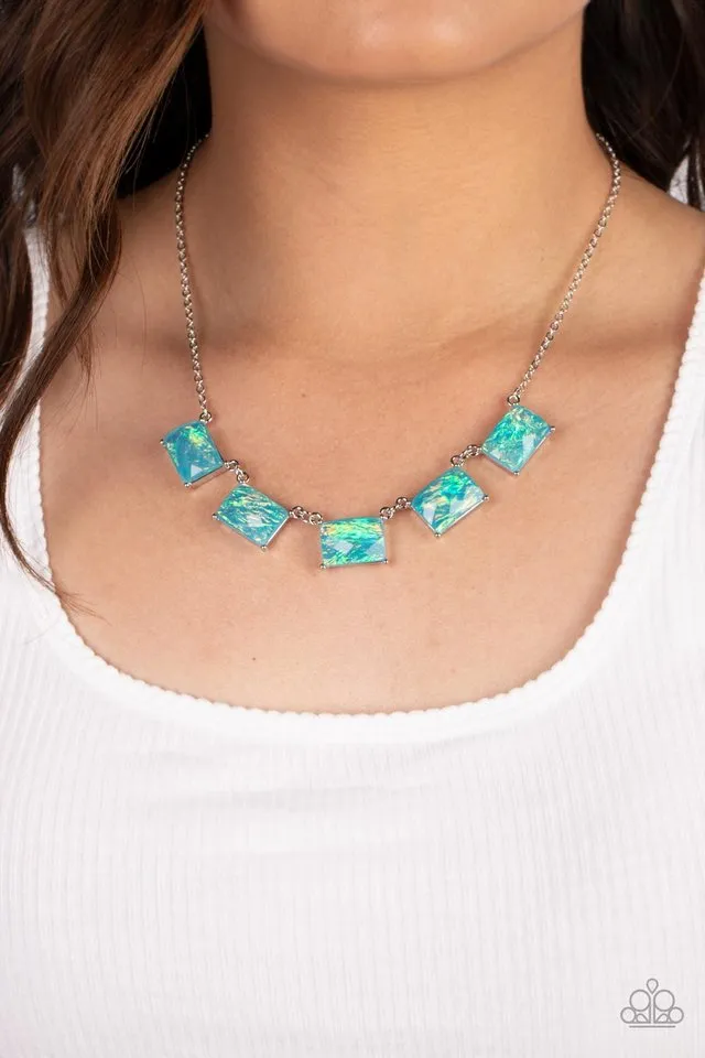 Paparazzi Necklace ~ Opalescent Oblivion - Blue