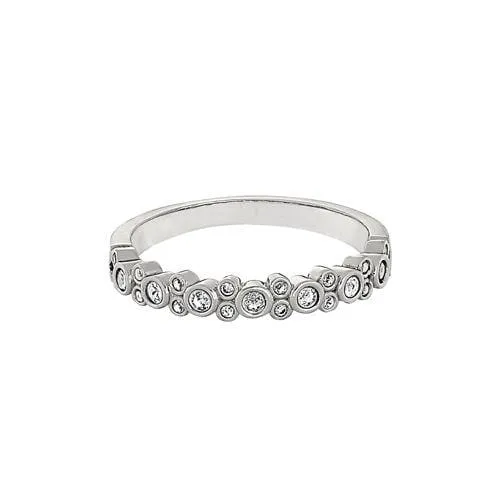 Platinum Finish Sterling Silver Bubbles Ring - BL2280R