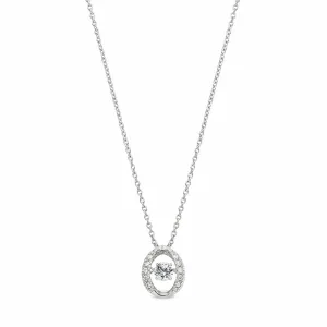 Platinum Finish Sterling Silver Micropave Dancing Stone Pendant  - BL2220N