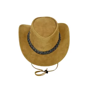 Premium Suede Cowboy Leather Top Hat