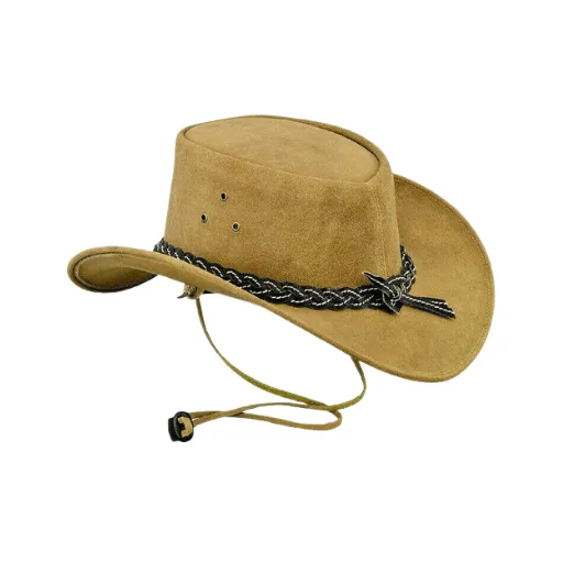 Premium Suede Cowboy Leather Top Hat