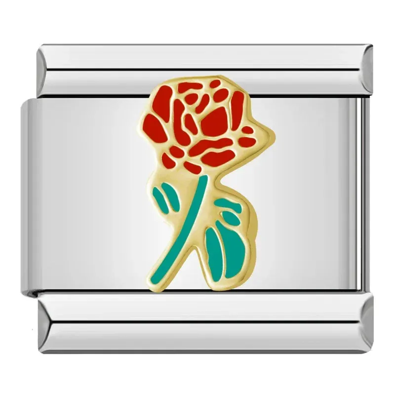 Pretty Flower Charms Links for Italian Charm Bracelet - Customize your bracelet adding a colofrull flower to your bracelet.