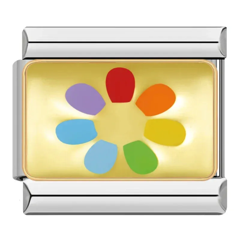 Pretty Flower Charms Links for Italian Charm Bracelet - Customize your bracelet adding a colofrull flower to your bracelet.