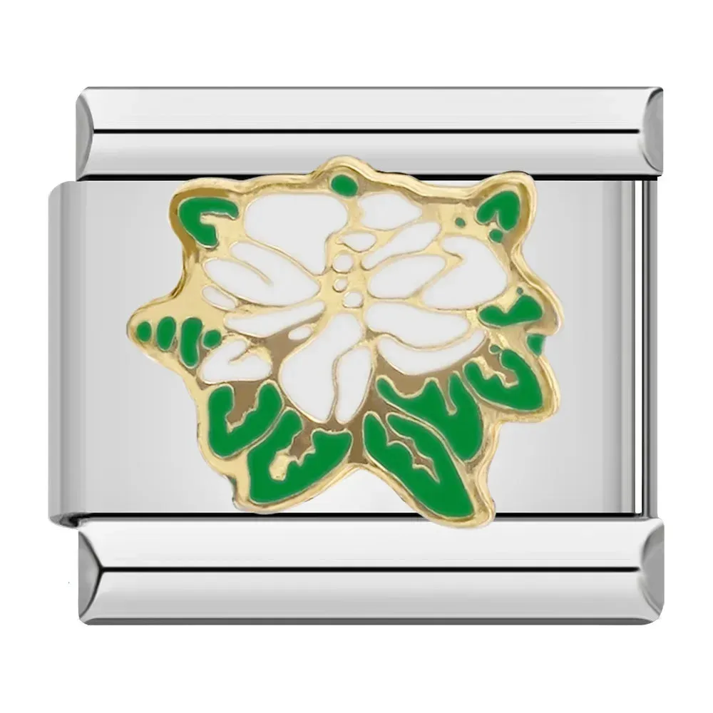 Pretty Flower Charms Links for Italian Charm Bracelet - Customize your bracelet adding a colofrull flower to your bracelet.