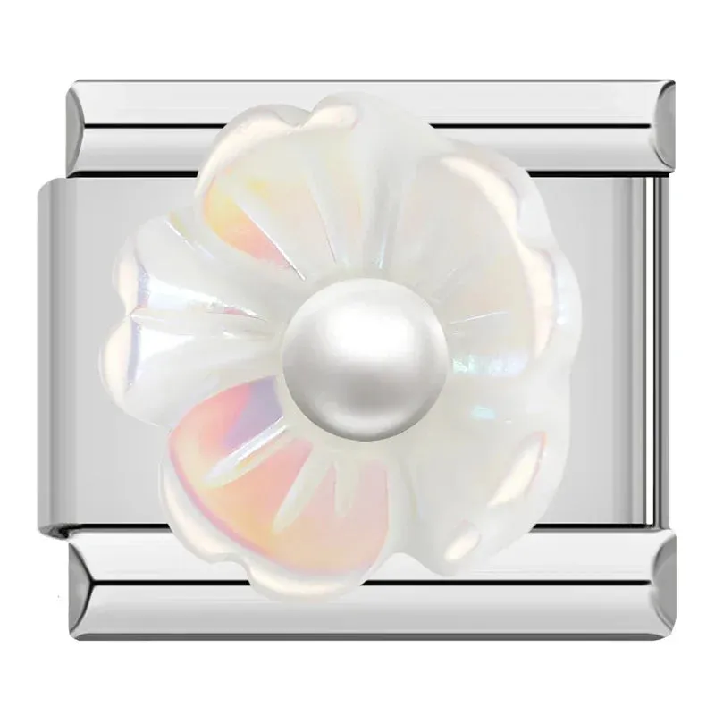 Pretty Flower Charms Links for Italian Charm Bracelet - Customize your bracelet adding a colofrull flower to your bracelet.