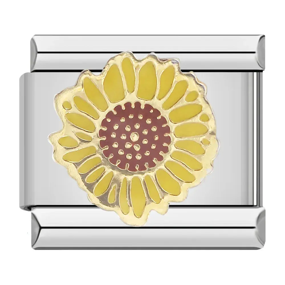 Pretty Flower Charms Links for Italian Charm Bracelet - Customize your bracelet adding a colofrull flower to your bracelet.
