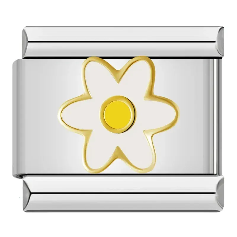 Pretty Flower Charms Links for Italian Charm Bracelet - Customize your bracelet adding a colofrull flower to your bracelet.