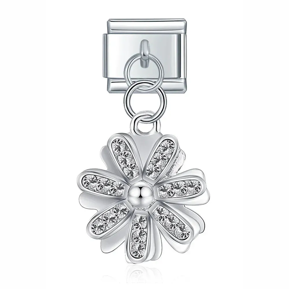 Pretty Flower Charms Links for Italian Charm Bracelet - Customize your bracelet adding a colofrull flower to your bracelet.