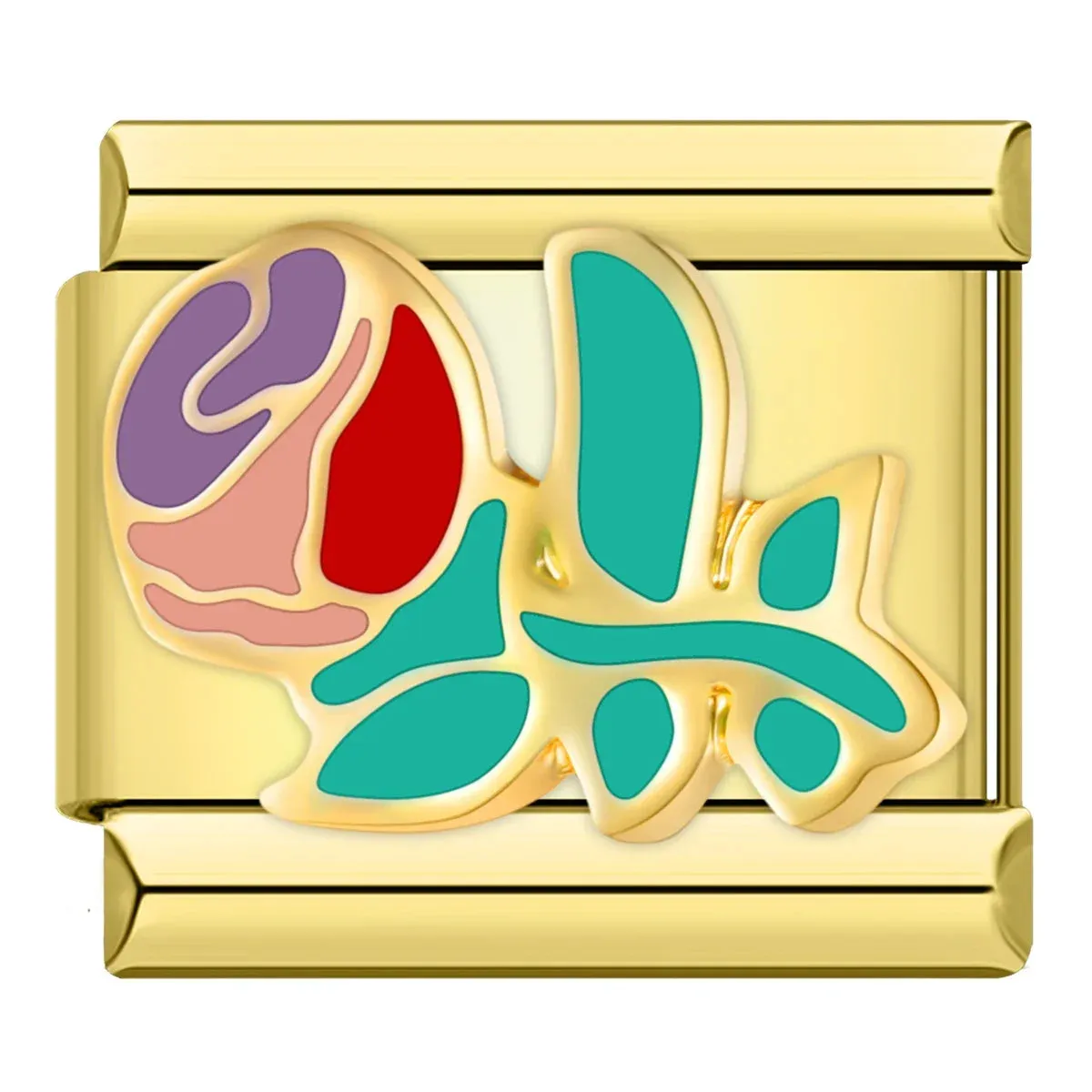Pretty Flower Charms Links for Italian Charm Bracelet - Customize your bracelet adding a colofrull flower to your bracelet.
