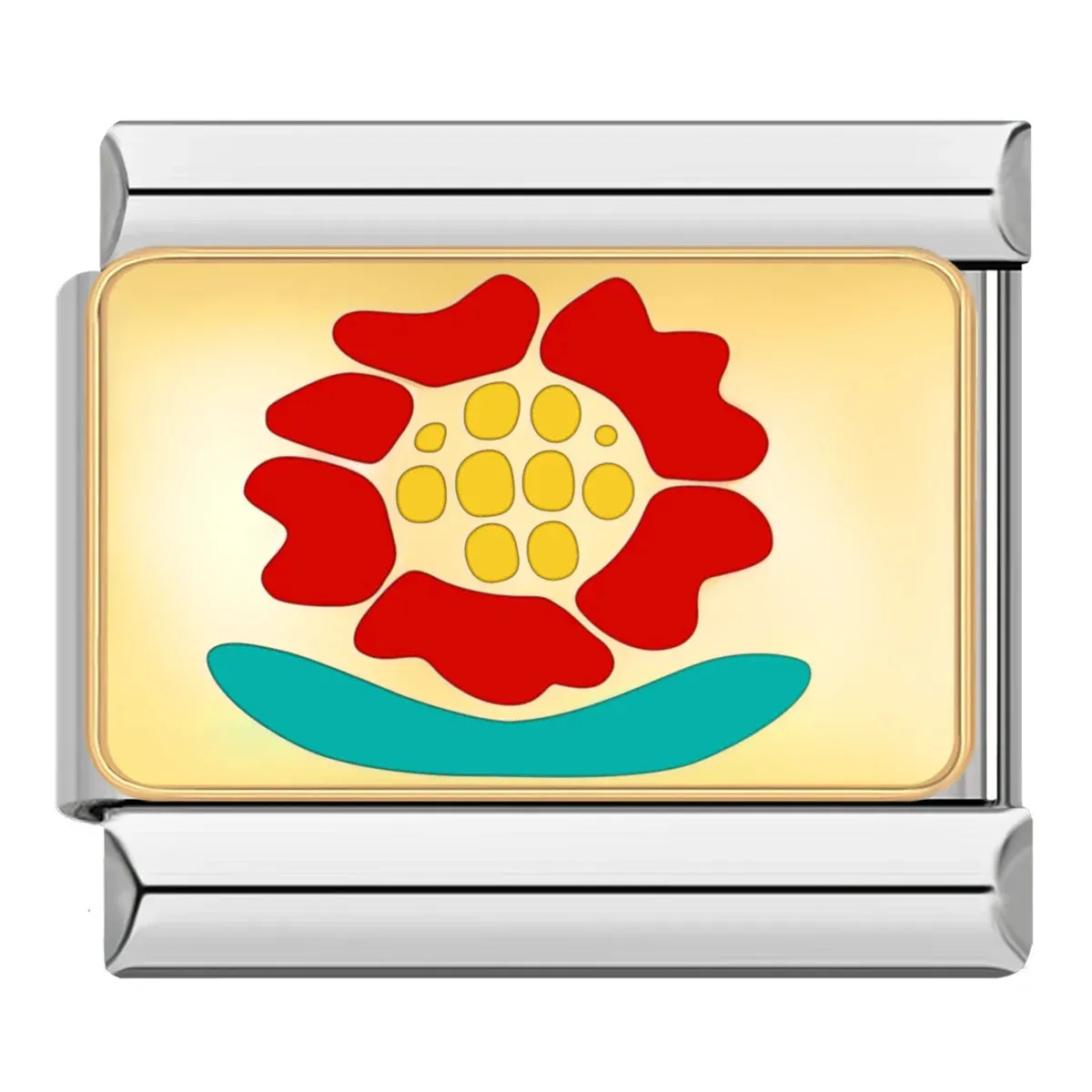 Pretty Flower Charms Links for Italian Charm Bracelet - Customize your bracelet adding a colofrull flower to your bracelet.