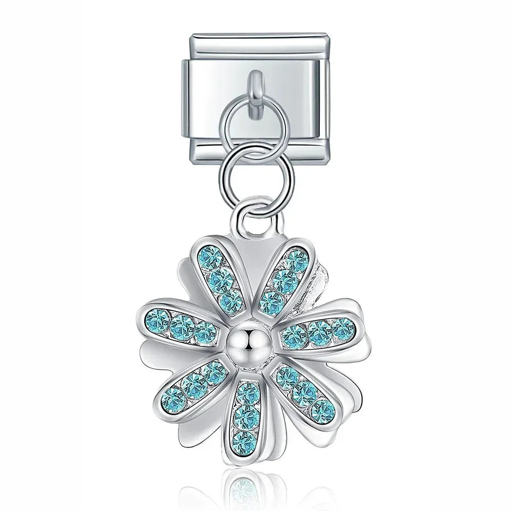 Pretty Flower Charms Links for Italian Charm Bracelet - Customize your bracelet adding a colofrull flower to your bracelet.