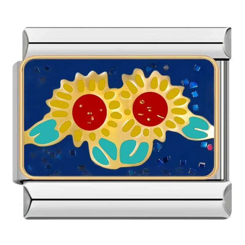 Pretty Flower Charms Links for Italian Charm Bracelet - Customize your bracelet adding a colofrull flower to your bracelet.
