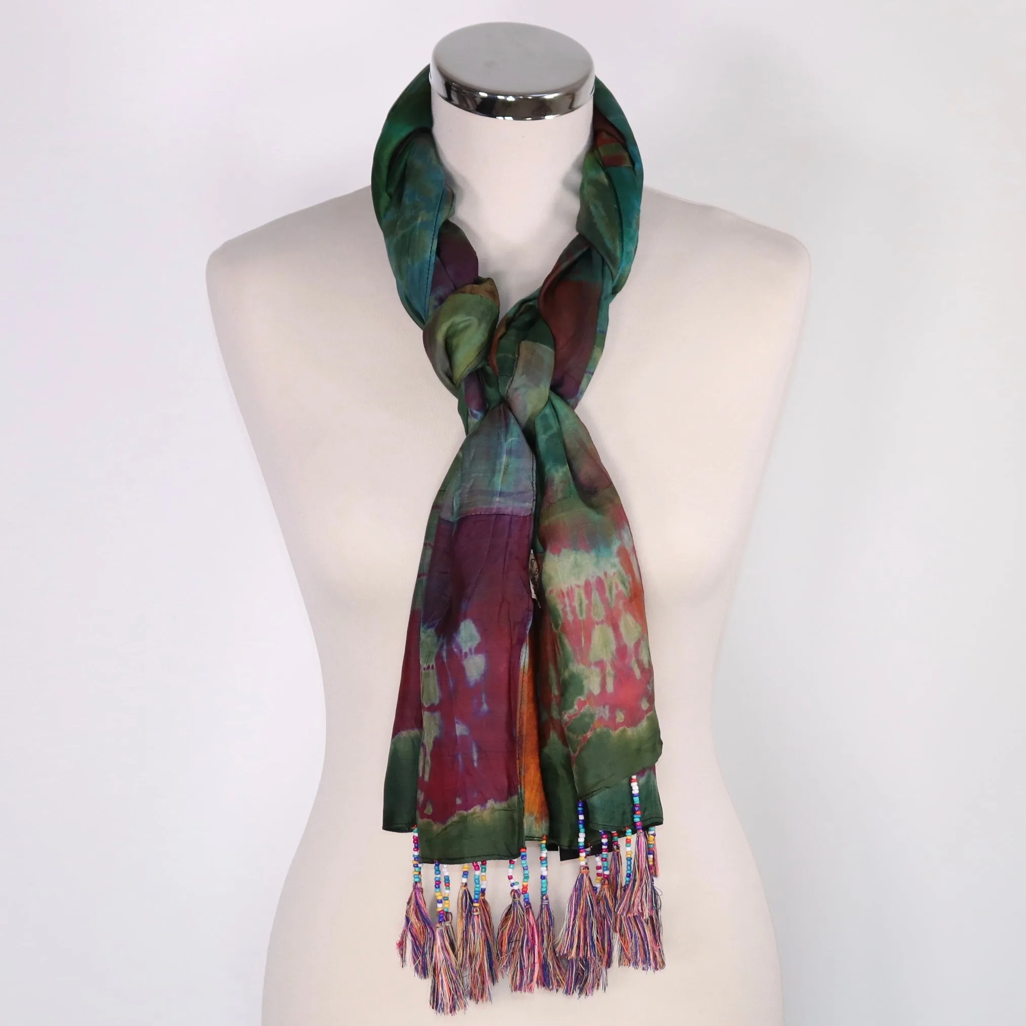 Pure Silk Tie Dye Design Scarf
