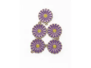 Purple Flower Metal Charms