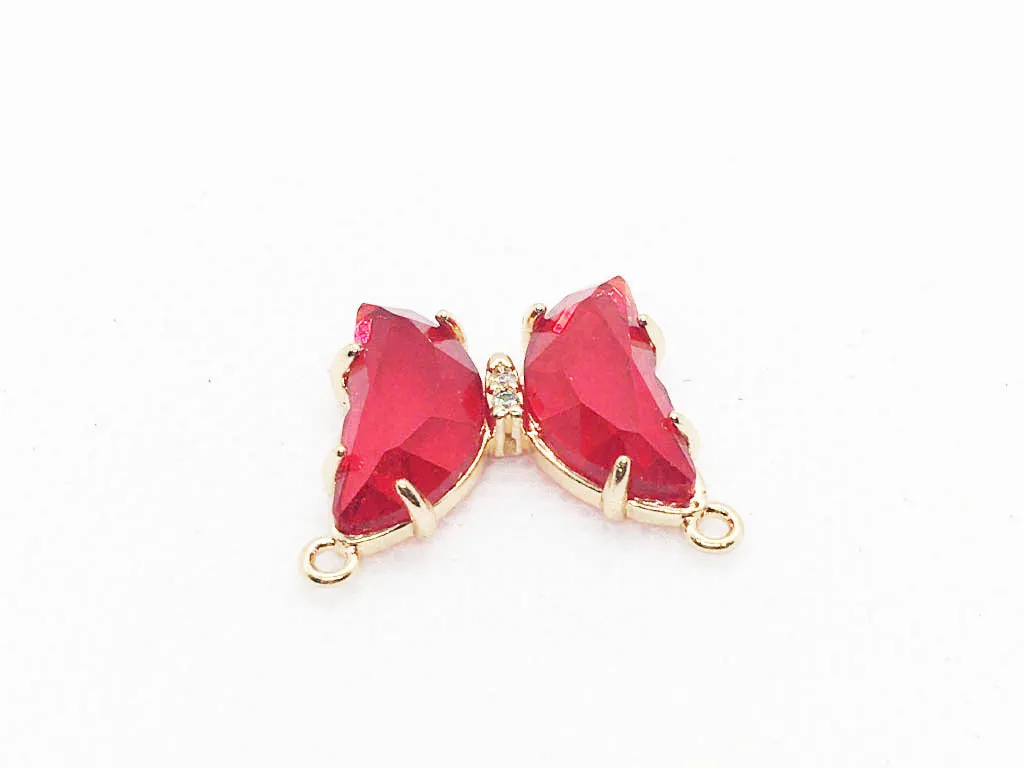 Red Butterfly Glass Charms