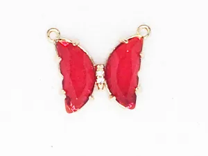 Red Butterfly Glass Charms