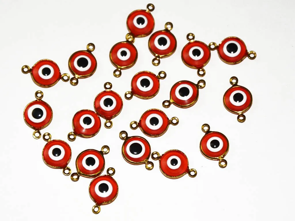 Red Circular Evil Eye Charms