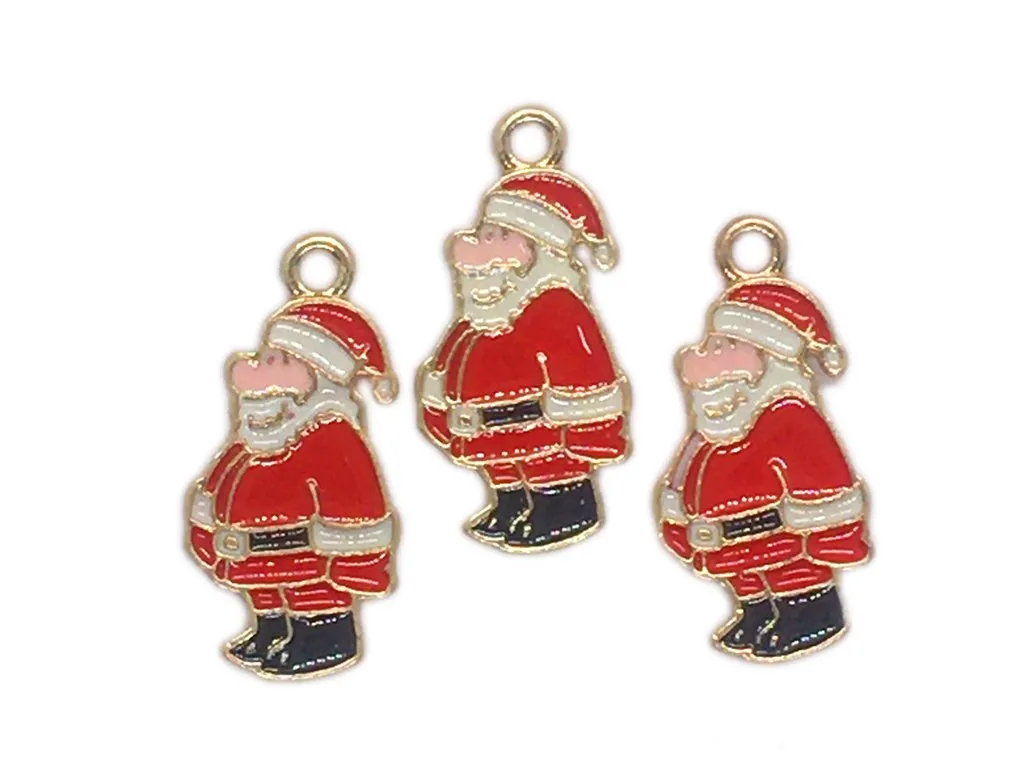 Red Santa Claus Designer Metal Charms