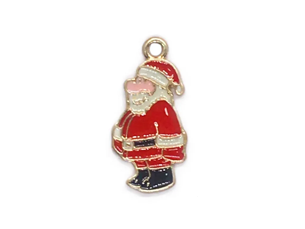 Red Santa Claus Designer Metal Charms