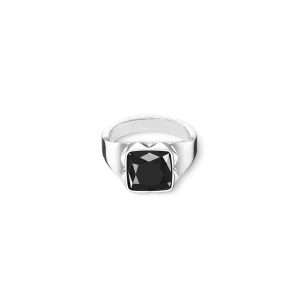 Ring Spikes Square Onyx silver-black