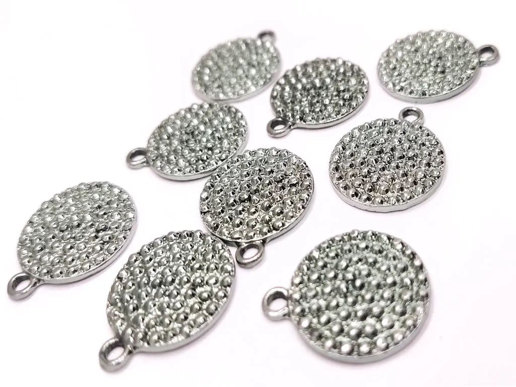 Silver Circular Metallic Jewelry Charms