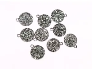 Silver Circular Metallic Jewelry Charms