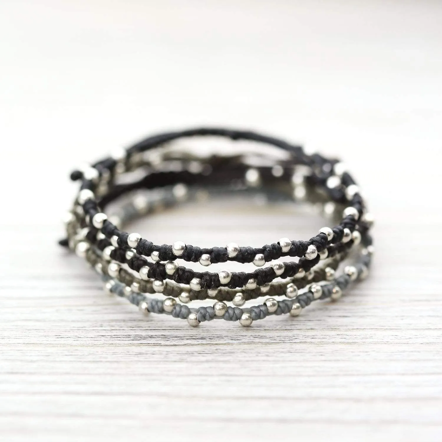 Simple Hill Tribe Bracelet Stack